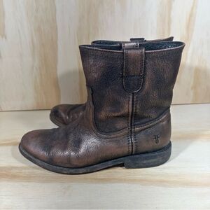 Frye Distressed Leather Ankle Booties